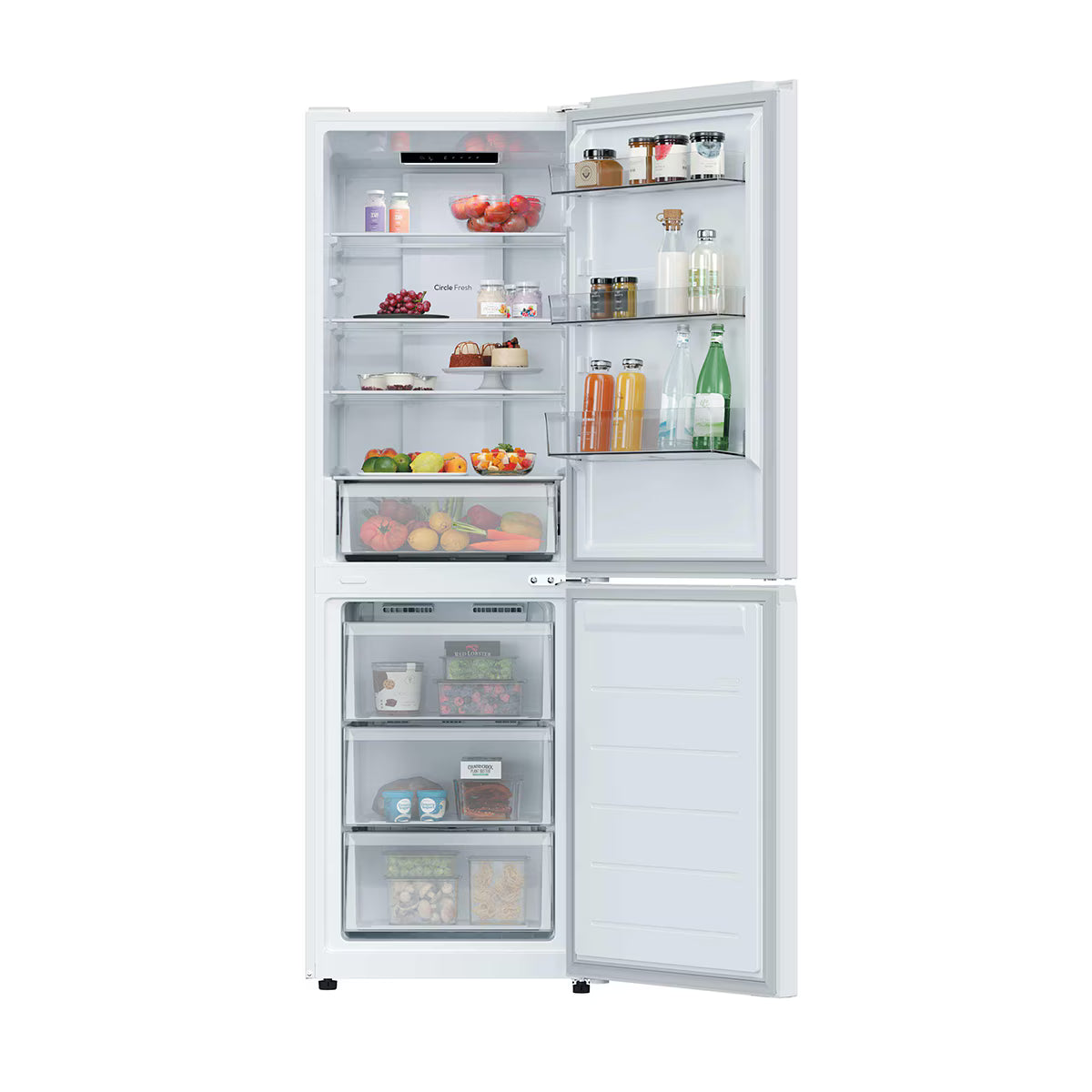 Frigorífico Combi Candy CNCQ2T6S18DW, No Frost, 185 cm, 355 L, 4 Cajones, Eficiencia E - Blanco
