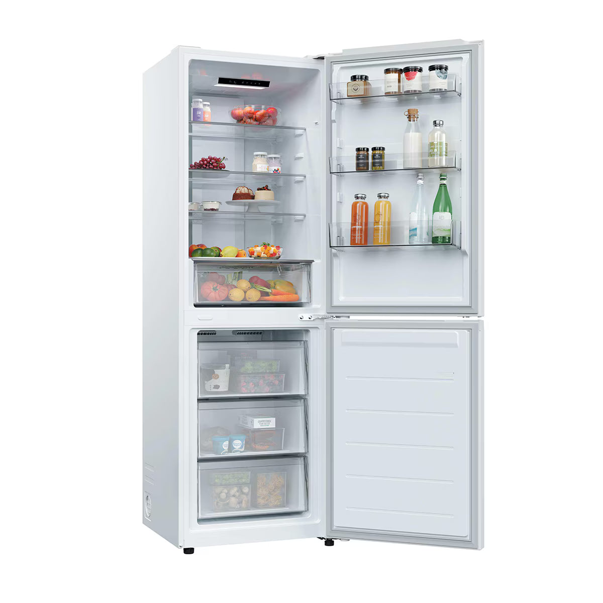 Frigorífico Combi Candy CNCQ2T6S18DW, No Frost, 185 cm, 355 L, 4 Cajones, Eficiencia E - Blanco